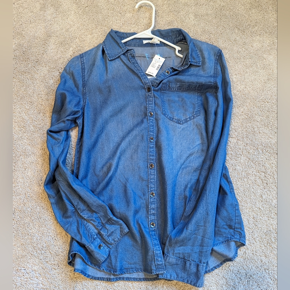 Chambray button down shirt
